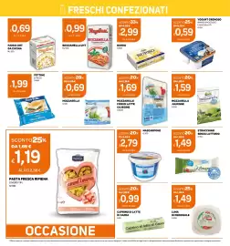 Volantino Ekom Pagina 6: Mozzarella la Monella €0,69, Il Borgo lo stracchino senza lattosio €1,49