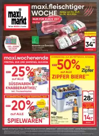Maximarkt Flugblatt woche 39 Seite 1: Alpenrind Rinderfilet aus Österreich €34,99, Zipfer Märzen €14,00