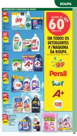 Folheto Pingo Doce | Cuidados Pessoais e para o Lar Página 19: Em pó skip sabão natural €14,99, Cápsulas A+ Optimal €9,99