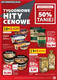 Kaufland gazetka tydzień 39 Strona 2: Kawa rozpuszczalna Jacobs €26,99, Lody Manhattan €11,99