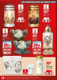 Kaufland gazetka tydzień 39 Strona 7: OD CZWARTKU 24.09 DO ŚRODY 30.09 36h wys. 22,4 cm śr. 11 cm Znicz szklany Misie
