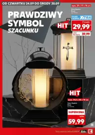 Kaufland gazetka tydzień 39 Strona 8: OD CZWARTKU 24.09 DO ŚRODY 30.09 PRAWDZIWY SYMBOL SZACUNKU wym. 29 x 17 x 10 cm Znicz