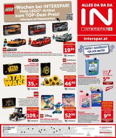 Interspar Flugblatt Seite 24: LEGO Disney Stitch oder Angel €52,90, Megaspeed Scheibenfrostschutz €9,99