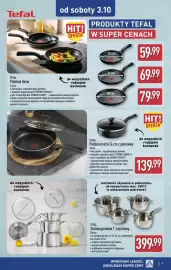 ALDI gazetka Strona 9: TEFAL Patelnia Inicio 24 cm z pokrywką €139,99, Zestaw garnków 7-częściowy Tefal €399,99