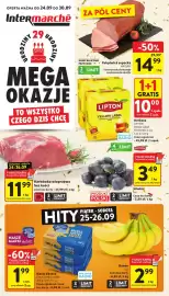 Intermarche gazetka tydzień 39 Strona 1: Karkówka wieprzowa bez kości €11,99, Banany €2,99