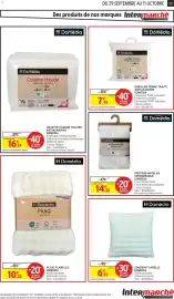Catalogue Intermarché page 45: Domédia Couette chaude €16,74, Domédia Oreiller ferme €7,74
