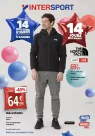 Catalogue Intersport page 1: GRAND JEU 14 INTERSPORT MILLIONS D'EUROS DE DOTATIONS À GAGNER 14 JOURS SEULEMENT 109€99 -40%