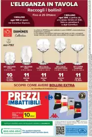 Volantino Carrefour Express Pagina 14: Set 2 calici vino rosso/cocktail €11,00, Set 2 calici vino bianco/drink €11,00