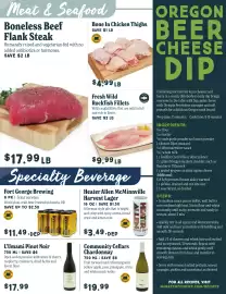 Market of Choice weekly ad week 38 Page 2: L'Umami Pinot Noir €17,99, Boneless Beef Flank Steak €17,99