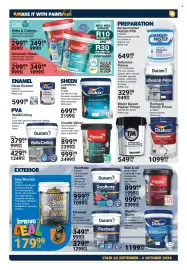 Mica catalogue Page 4: Duram Roofkote €999,99, Plascon Wall & All €89,99