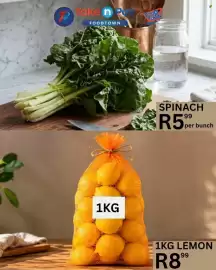 Take 'n Pay catalogue Page 15: Spinach €5,99, Lemon €8,99