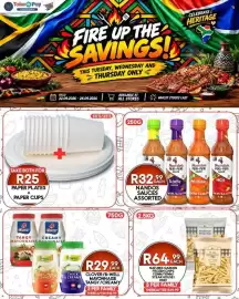 Take 'n Pay catalogue Page 3: Natures Garden Frozen Chips €64,99, Paper Plates + Paper Cups €25,00