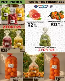 Take 'n Pay catalogue Page 9: Orange pocket €19,99, Red/Golden Apples €29,99