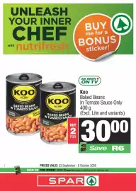 Spar catalogue Page 3: UNLEASH YOUR INNER with CHEF nutrifresh BUY me for a BONUS sticker! e KOO It's the Est. 1940 best you