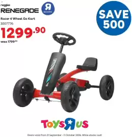 ToysRUs catalogue Page 2: Renegade Racer 4 Wheel Go Kart €1.299,90