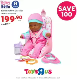 ToysRUs catalogue Page 4: Baby Bella 30cm Doll With Car Seat €199,90
