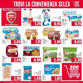 Volantino Emisfero Pagina 3: SELEX piselli fini €2,49, SELEX yogurt intero/magro assortiti €2,69