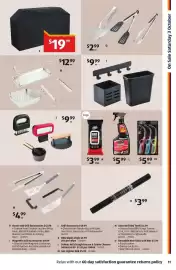 ALDI catalogue Page 11: BBQ Covers €19,99, Assorted Tongs €2,99
