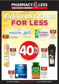 Pharmacy4Less catalogue Page 1: Vaseline Lip Therapy Original €2,99, Cenovis Sugarless C 500mg Vitamin C €8,99