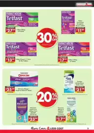 Pharmacy4Less catalogue Page 3: Telfast Oral Liquid €11,89, Demazin Allergy + Hayfever Relief €25,59
