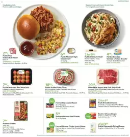 Publix weekly ad week 39 Page 5: Publix Stuffed Flank Steak €18,99, GreenWise Angus New York Strip Steak €20,99