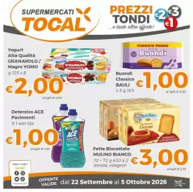 Volantino Tocal Pagina 1: Yogurt Alta Qualità Granarolo / Magro Yomo €2,00, Buondì Classico BAULI €1,00