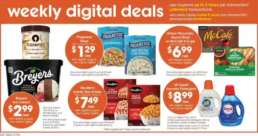 Food 4 Less weekly ad week 39 Page 2: Breyers Ice Cream €2,99, Green Mountain, Donut Shop or McCafe K-Cups €6,99