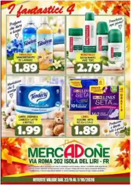 Volantino MercADone Pagina 28: Fabuloso ammorbidente €1,89, Lines assorb. seta €1,89