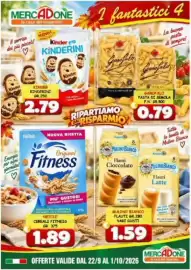 Volantino MercADone Pagina 5: Cereali Fitness €1,89, Mulino Bianco Flauti €1,59