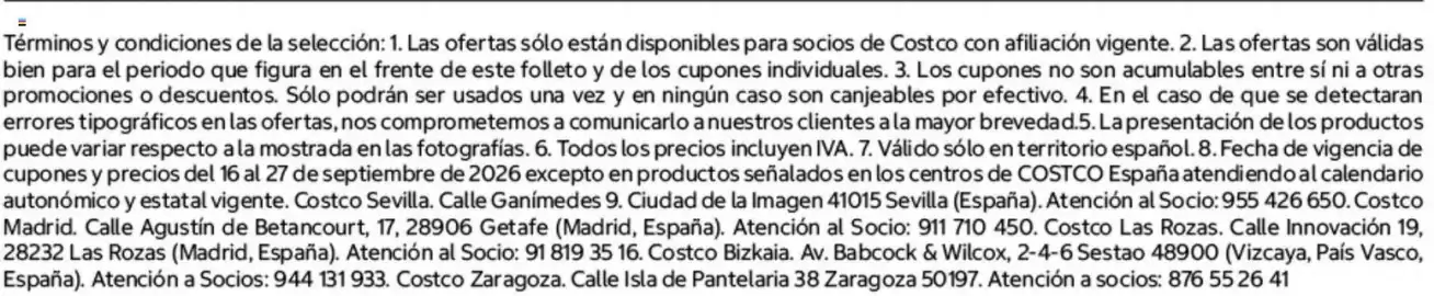 Catálogo Costco Página 7: Términos y condiciones de la selección: 1. Las ofertas sólo están disponibles para socios de
