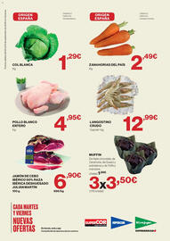 Catálogo Supercor Página 2: Langostino crudo €12,99, Pollo blanco entero €4,95