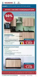 Zelfbouwmarkt folder Pagina 9: Eiland 150 cm hout/zwart €1.239,00, Voorgemaakte keukenset plenti €2.859,00