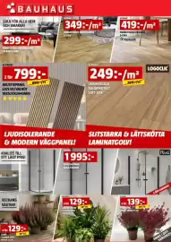 Bauhaus reklamblad vecka 39 Sida 2: Gröna växter €129,00, Parkettgolv ek pro matt 3-stav €349,00