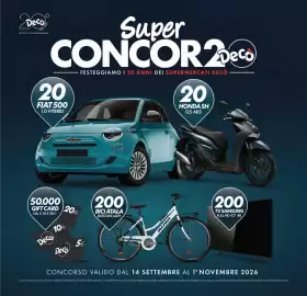 Volantino Decò Local Pagina 2: Deco 2006-2026 Da 20 anni la tua scelta quotidiana Super CONCOR 2 Deco 20 FIAT 500 1.0 HYBRID