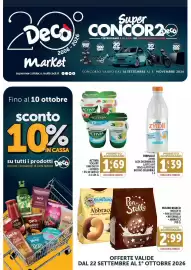 Volantino Deco Market Pagina 1: Parmalat Zymil Alta Digeribilità €1,39, Mulino Bianco biscotti €2,99
