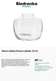 Biedronka gazetka tydzień 39 Strona 2: Wazon szklany Krosno Latitude, 22 cm €89,90