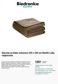 Biedronka gazetka tydzień 39 Strona 3: Narzuta na łóżko welurowa 220 x 240 cm Restilo Laila, cappuccino €129,00