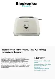 Biedronka gazetka Strona 2: Toster Gorenje Retro T900RL, 1000 W, z funkcją rozmrażania, kremowy €149,00