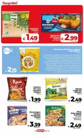 Volantino Coop Radenza Pagina 14: Spinaci Foglia Più OROGEL €2,49, Patatine We Love Extrafini Pizzoli €1,99