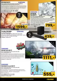 Cosmos Flugblatt Seite 9: Samsung QE85Q8F QLED UHD TV €1.111,00, Samsung UE65DU8070 Crystal UHD TV €555,00