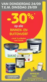 Brico folder Pagina 2: VAN DONDERDAG 24/09 T.E.M. DINSDAG 29/09 -30%* op alle BINNEN-EN BUITENVERF vanaf 2 artikelen naar