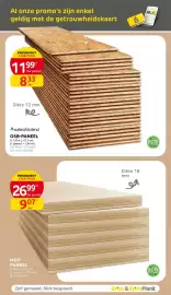 Brico folder Pagina 34: MDF-paneel €26,99, Osb-paneel €8,33