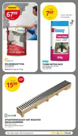 Brico folder Pagina 35: Afwateringsgoot met rooster €15,99, Kelderbezetting €67,99