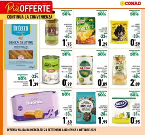 Volantino Conad | Più Offerte Pagina 1: Olive verdi denocciolate Alisa €0,89, Gran Pure di patate Knorr €1,29
