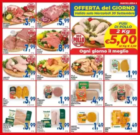 Volantino DEM settimana 39 Pagina 5: AIA Hamburger classico di pollo €1,99, Amadori sovracosce di pollo qualità 10+ €3,99