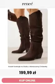 Renee magazyn tydzień 39 Strona 6: Kozaki kowbojki na stożku z marszczoną cholewką Renee €199,99