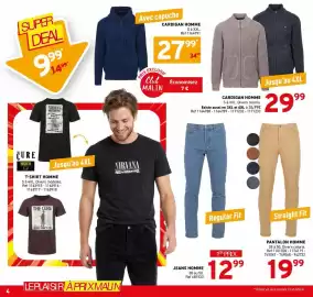 Catalogue Trafic semaine 39 page 12: CARDIGAN HOMME €29,99, PANTALON HOMME €19,99