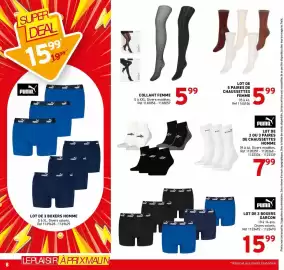 Catalogue Trafic semaine 39 page 16: Sarlini COLLANT FEMME €5,99, PUMA Chaussettes €7,99