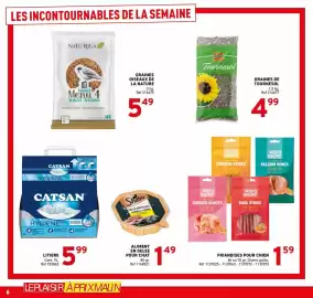 Catalogue Trafic semaine 39 page 6: MISTY & BLUEY FRIANDISES POUR CHIEN €1,59, CATSAN LITIERE €5,99