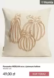 Homla gazetka tydzień 39 Strona 8: Poszewka Merlan ecru z jutowym haftem 45x45 cm Homla €49,00